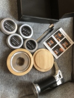 Kit de fumeur de cocktails classique, style cheminée, avec shaker et boîtes en bois polies, et enseignes murales