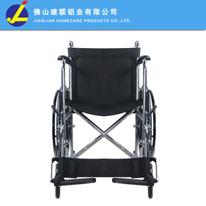 Fauteuil roulant manuel JL972B pliable, structure en acier, frein en U, pour personnes âgées et femmes enceintes, avec roues solides - Product Image 2
