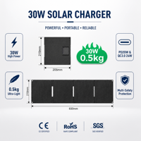 Panneau Solaire Portable Pliable en Gros 15W 30W 60W Chargeur USB pour Camping et Alimentation de Secours d'Urgence