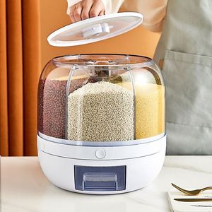 <b>Kitchen</b> Household Organization <b>Storage</b> <b>Box</b> Food Grade Plastic PP Rotatable Rice Bucket Sealed Flexible for Miscellaneous Grain - Product Image 2