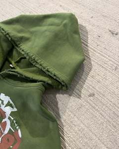 Tùy Chỉnh Boxy Quá Khổ Mens Hai Lớp Mui Xe Hoodie Dtg In Ấn Zip up Axit Rửa Áo Khoác Nhà Sản Xuất - Product Image 5