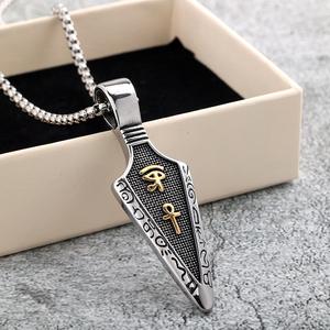 Collar con colgante de flecha de acero inoxidable con símbolo egipcio para hombres y mujeres, regalo, joyería, amuleto de moda - Product Image 2