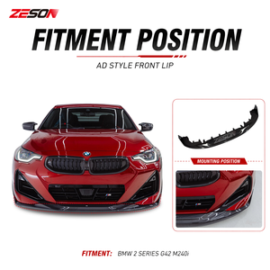 Lame avant en fibre de carbone sèche style AD pour BMW Série 2 G42 M240i 230i 220i Coupé M Sport <span class=keywords><strong>2022</strong></span>+ - Product Image 5