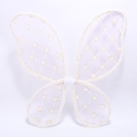 Ailes de Fée Papillon 40*40cm, Ailes d'Ange Princesse pour Filles, Ailes Brodé Fleurs Colorées pour Fête de Noël
