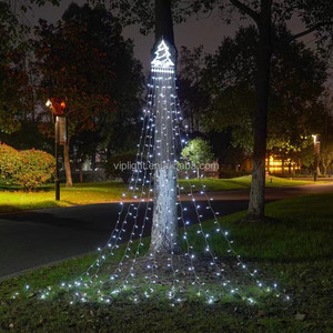 Led năm sao Thác đèn giáng sinh treo cây đèn sao băng ngoài trời sân điều khiển từ xa đèn năng lượng mặt trời - Product Image 3