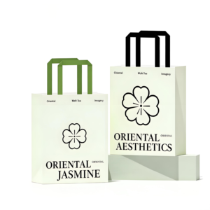Bolsas de Papel con Estampado Floral Delicado, Ecológicas y de Alta Calidad, con Asas Largas, Superficie Mate, para Tiendas de Té y Floristerías - Product Image 1