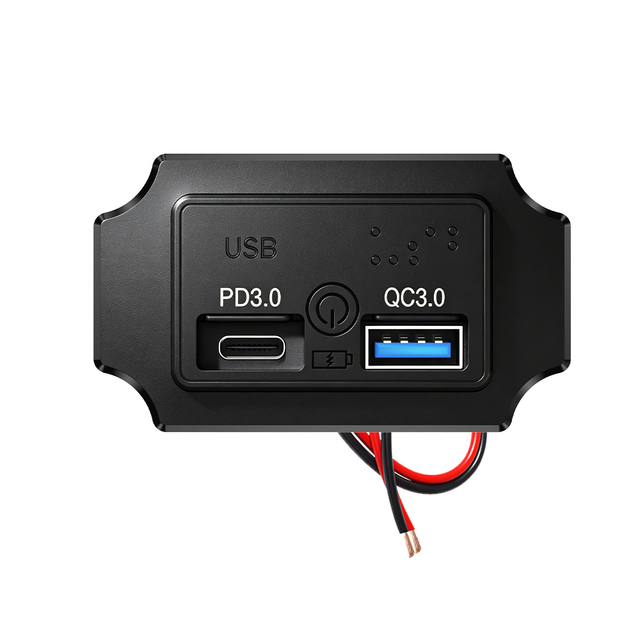 Panel 12v Usb Flat Mount Bus Modified Dual Type C & USB QC Ports Touch Switch Car Charger Outlet Socket with Power Button