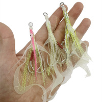 Hameçon lumineux personnalisé en gros pour la pêche au poisson-hache, hameçon double pour pieuvre et calmar, leurre métallique, pêche en mer en gros