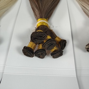 Extensiones de Cabello Humano Virgen 100% Liso Rubio de 10-30 Pulgadas con Trama Cosida a Mano de Fábrica China, Cabello Ruso, Venta al por Mayor - Product Image 4