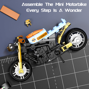FEELO 97 Piezas, Bloques de Construcción de Motocicleta Estilo Café Racer Vintage, Modelo Retro Roadster, Vitrina, Cultura Clásica del Motociclismo, Juguete Electrónico - Product Image 4