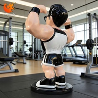 Sculpture géante de musculation en fibre de verre, statue personnalisée pour salle de sport, décoration de sol, ornement artistique