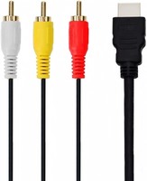 Câble adaptateur RCA AV HDTV 1,5 m avec connecteurs mâles plaqués or 24 carats pour TV/DVD/projecteur/moniteur - 1080p Composite Haut-parleur Microphone