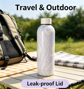 Botella de Agua Aislada de 500 ml con Diseño de Mármol, a Prueba de Fugas, de Doble Pared, de Acero Inoxidable, con Aislamiento al Vacío, Mantiene la Temperatura de 6 a 12 Horas - Product Image 2