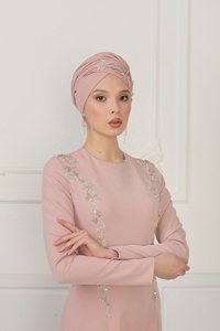 Robe de mariée longue rose, pour mariage musulman Exclusive, en tissu islamique, modeste, nouvelle collection - Product Image 6