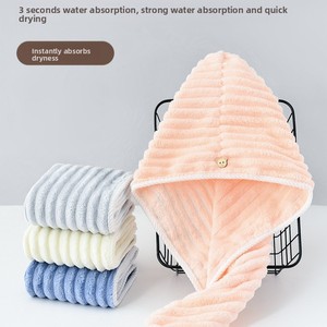 Quick-Dry Thickened Absorbent Twill Triangle Hair Cap Striped Pattern Headband <b>Towel</b> for Wiping and Drying Hair - Product Image 3
