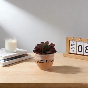 Suculenta Artificial <span class=keywords><strong>Echeveria</strong></span> en Maceta, Mini <span class=keywords><strong>Planta</strong></span> Suculenta Artificial, Pequeña Suculenta Artificial en Maceta Lista para Exhibir, Decoración para Hogar y Oficina - Product Image 4