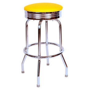 Taburete de Bar Giratorio de Metal Moderno, Portátil, Ecológico, de Diseño Creativo, con Asiento de Cuero, Duradero, para el Hogar, Bar o Comedor - Product Image 5