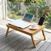 Mesa Plegable de Bambú para Portátil, Bandeja para Cama, Mesa Portátil para Ordenador, para Dormitorio, Estudio, Oficina en Casa, Viajes, Venta al por Mayor, Personalizable