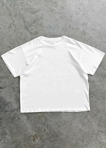 Magliette OEM all'ingrosso, tinta unita, a maniche corte, da uomo, di lusso, bianche, pesanti, senza loghi, per uomo - Product Image 3