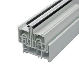 Porta de PVC laminado de extrusão de plástico UPVC para construção industrial europeia moderna, perfil fixo de 80 mm, construção de concreto