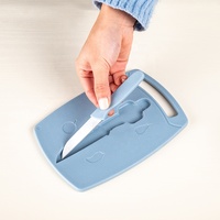 Petit inventaire ensemble de mini planche à découper en plastique PP avec couteau planche à découper gadget de cuisine portable avec logo personnalisé