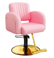 Chaise de coiffure moderne, incurvée, durable et portable, système hydraulique, base en acier inoxydable, hauteur réglable, rotation à 360 degrés
