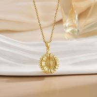 Nouveau collier pendentif en cuivre motif tournesol européen et américain avec chaîne en bambou et inscription ouvrante « YOU ARE MY SUNSHINE »