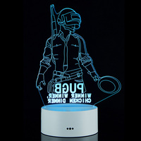 Lampes LED à Illusion 3D Créatives, Mini Veilleuses de Décoration en Acrylique Chaud pour Table de Bureau, Motif Dessin Animé