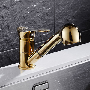 European Market Hot Sale Single Handle Deck <b>Mounted</b> Gold Brass Pull Out Kitchen MK6508G Kitchen - Product Image 4
