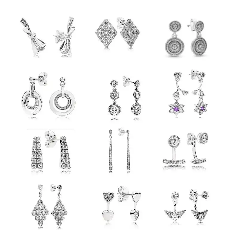 Stud PAN Earrings Silver Authentic 925 Sterling Jewelry Korean Women's Jewelry Butterfly Designer Free Shipping Fashion
