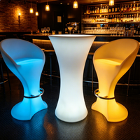 Table de cocktail LED ronde 16RGB écologique pour boîte de nuit, salon, extérieur, fête, événement, jardin