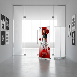 Spanduk Gulung Satu Sisi Kustom dan Stand Spanduk Gulung yang Dapat Diperpanjang-Rangka Baja Ringan Portabel dengan Perakitan Tanpa Alat - Product Image 1