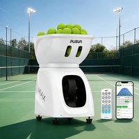 Machine à balles de tennis portable pour l'entraînement en salle de tennis, capacité de 120 balles, contrôle par application et vitesse variable