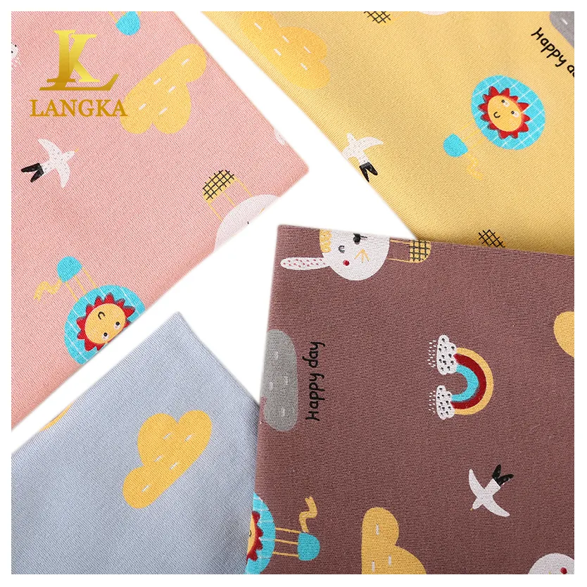 Langka best hot sale print anti bacterial cotton jersey fabric for boy's and girl's sleepwear pajamas fabric