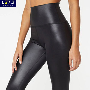Shiny Active Wear <strong>Wet</strong> <strong>Look</strong> Fabric Liquid High Waist Yoga Pants Butt Lift <strong>Leggings</strong> - Product Image 5