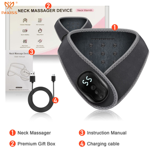 Dispositivo de Masaje Cervical PAKISS, Recargable por USB, con Calor y Vibración, Batería Integrada y Panel de Control - Product Image 1