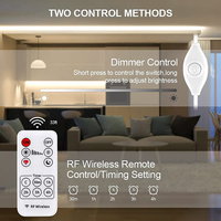 Bande lumineuse LED sous-meuble pour cuisine, intensité d'éclairage réglable, avec télécommande et adaptateur, minuterie blanche fraîche, 13 pieds