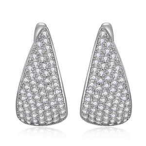 Orecchini a Clip a Forma di Goccia Triangolare alla Moda per Donne, Accessori per Orecchie Geometrici per Uso Quotidiano - Product Image 3