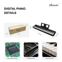 Beisite 88-Key Smart Patchwork Keyboard Portable Digital Electronic Piano with Hammer Action Keys Weighted Rechargeable Features