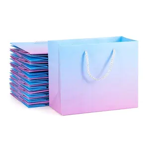 럭셔리 프로모션 독특한 쇼핑 가방 그라디언트 컬러 종이 가방 웨딩 선물