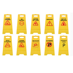 Señal de precaución de seguridad de suelo mojado de advertencia de <span class=keywords><strong>carretera</strong></span> de plástico amarillo plegable - Product Image 1
