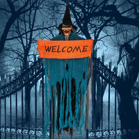 Accessoires suspendus animés de fantôme de sorcière hurlante réaliste pour les décorations de festival de fête d'halloween décorations murales de fête d'éclairage
