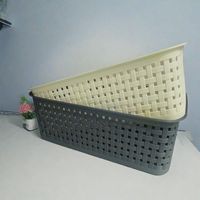 Panier de rangement en plastique à motif rotin pour le bureau et la maison, produit de bureau, boîte de rangement pour jouets et articles divers