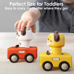 <span class=keywords><strong>Voiture</strong></span> animale de dessin animé à pousser, jouet à inertie sans batterie avec design arrondi sûr pour l'apprentissage précoce des tout-petits - Product Image 4