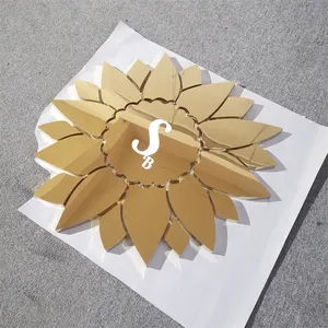 Özel ayna cilalı çiçek altın reklam duvar harfler paslanmaz çelik işareti açık alfabe 3D Metal harfler işareti