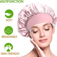 En gros : Bonnets et foulards en satin, Bonnet de nuit en satin à large bande, Turban en soie, Bonnets élastiques pour cheveux bouclés, Bonnets en satin pour femme