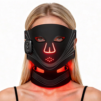 Masque facial et cervical professionnel en silicone 4 couleurs, outil de soin magnétique pour le rajeunissement de la peau, masque sans fil pour le visage et le cou