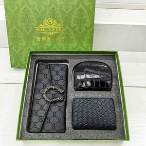 Hot Sale New Three-Piece <b>Gift</b> <b>Set</b> for Woman Birthday Wedding Christmas Long Wallet Accordion Card Holder Full <b>Set</b> Premium - Product Image 2