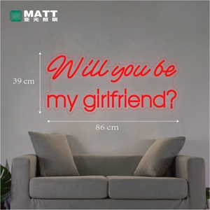 MATT 2023 Fabrication d'usine 86 cm Voulez-vous être ma petite amie? Décoration douce pour mariage en utilisant une enseigne au néon d'intérieur personnalisée - Product Image 2