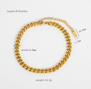 Aciers inoxydables étanches sans ternissement 18K plaqué or bijoux <span class=keywords><strong>gourmette</strong></span> <span class=keywords><strong>cheville</strong></span> Bracelets cubain lien chaîne bracelets <span class=keywords><strong>de</strong></span> <span class=keywords><strong>cheville</strong></span> pour les femmes - Product Image 3